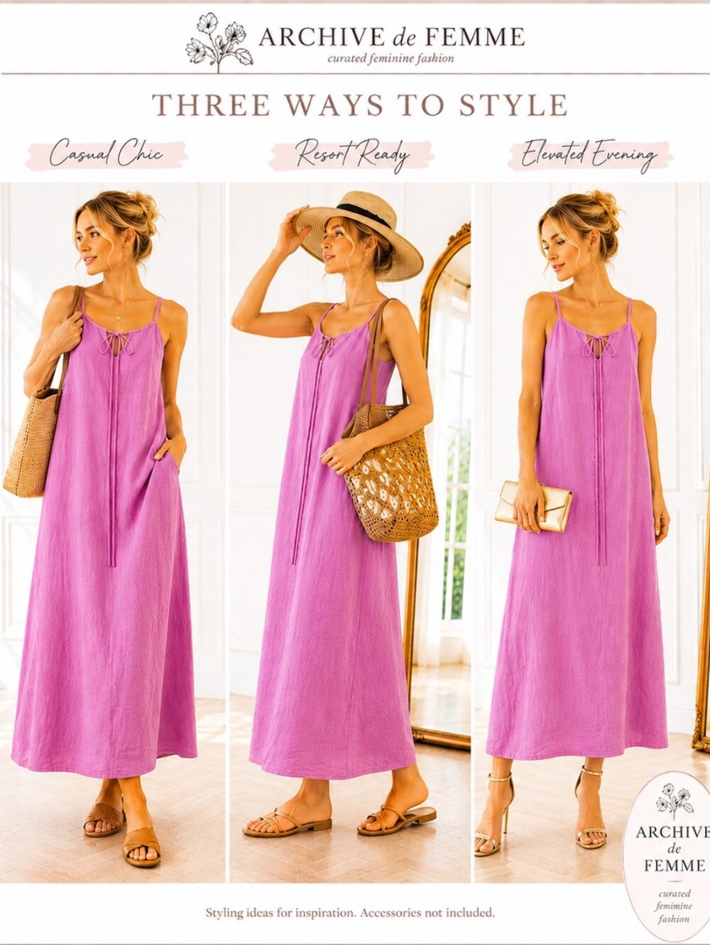 🌸 Universal Thread | Linen Blend Tie Front Midi Dress | Size Small -Fully Lined - Picture 3 of 8